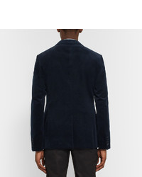 Blazer en velours bleu marine Lanvin