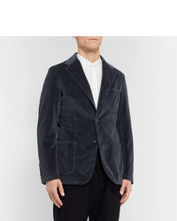 Blazer en velours bleu marine Massimo Alba