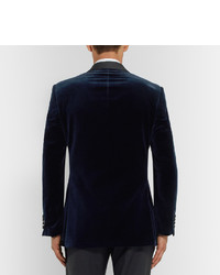 Blazer en velours bleu marine Richard James