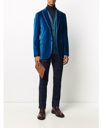 Blazer en velours bleu marine Etro