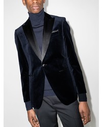 Blazer en velours bleu marine BOSS