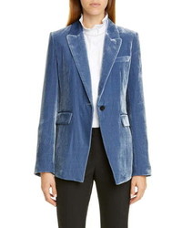 Blazer en velours bleu