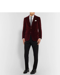 Blazer en velours bordeaux Canali