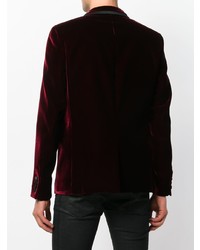 Blazer en velours bordeaux Saint Laurent