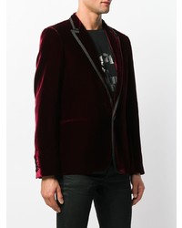 Blazer en velours bordeaux Saint Laurent