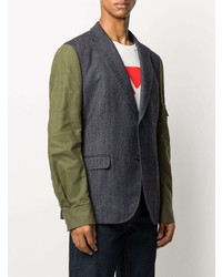 Blazer en velours côtelé à patchwork gris foncé Junya Watanabe