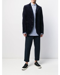 Blazer en velours côtelé bleu marine Comme Des Garcons SHIRT