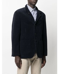 Blazer en velours côtelé bleu marine Brunello Cucinelli