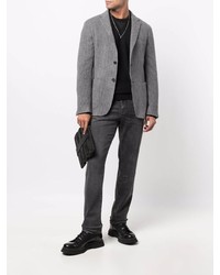 Blazer en velours côtelé gris Z Zegna