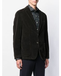 Blazer en velours côtelé marron foncé Fay