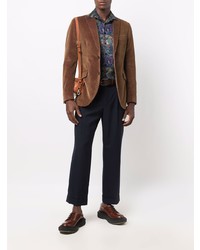 Blazer en velours côtelé marron Etro