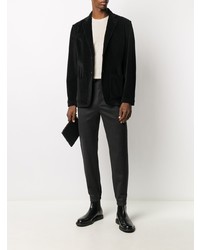 Blazer en velours côtelé noir Lardini