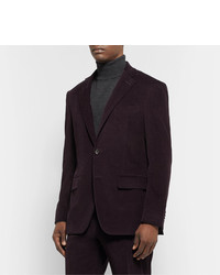 Blazer en velours côtelé pourpre foncé Canali