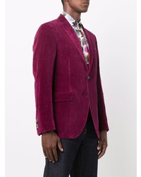 Blazer en velours côtelé pourpre foncé Etro