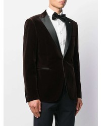 Blazer en velours marron foncé Tagliatore