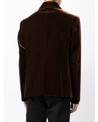 Blazer en velours marron foncé Giorgio Armani