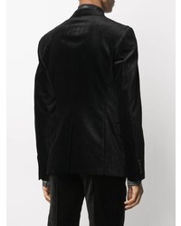 Blazer en velours noir Alexander McQueen