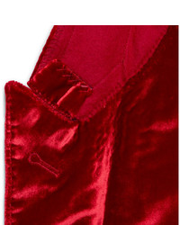Blazer en velours rouge Saint Laurent