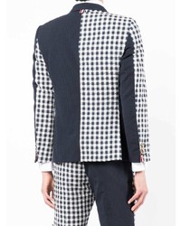 Blazer en vichy bleu marine et blanc Thom Browne