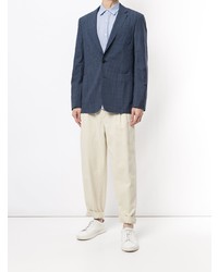 Blazer en vichy bleu marine Cerruti 1881