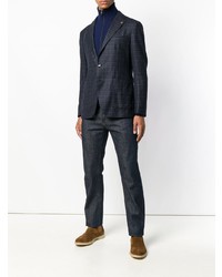 Blazer en vichy bleu marine Tagliatore