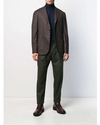 Blazer en vichy marron foncé Barba