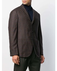 Blazer en vichy marron foncé Barba