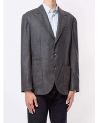 Blazer gris foncé Brunello Cucinelli