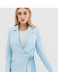 Blazer imprimé bleu clair