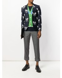 Blazer imprimé bleu marine Thom Browne