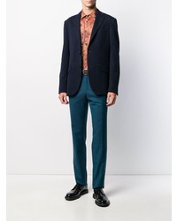 Blazer imprimé cachemire bleu marine Etro