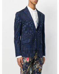 Blazer imprimé cachemire bleu marine Etro