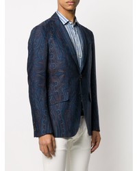 Blazer imprimé cachemire bleu marine Etro