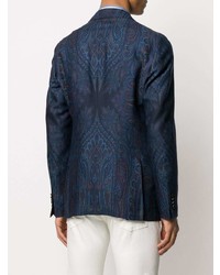 Blazer imprimé cachemire bleu marine Etro