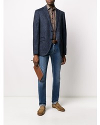 Blazer imprimé cachemire bleu marine Etro