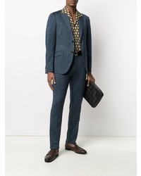 Blazer imprimé cachemire bleu marine Etro