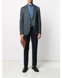 Blazer imprimé cachemire bleu marine Etro