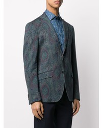 Blazer imprimé cachemire bleu marine Etro