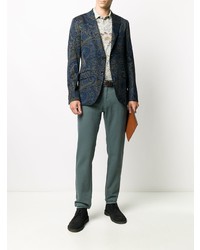 Blazer imprimé cachemire bleu marine Etro