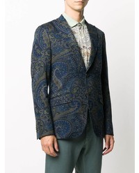 Blazer imprimé cachemire bleu marine Etro