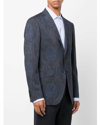 Blazer imprimé cachemire bleu marine Etro