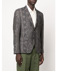 Blazer imprimé cachemire gris foncé Etro