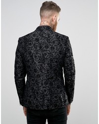 Blazer imprimé cachemire noir Asos