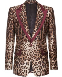 Blazer imprimé léopard marron Dolce & Gabbana