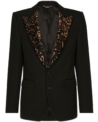 Blazer imprimé léopard noir Dolce & Gabbana