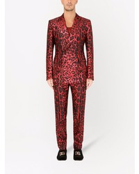 Blazer imprimé léopard rouge Dolce & Gabbana