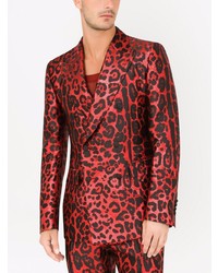 Blazer imprimé léopard rouge Dolce & Gabbana