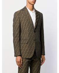 Blazer imprimé marron Fendi