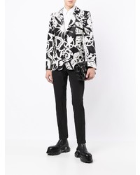 Blazer imprimé noir et blanc Alexander McQueen