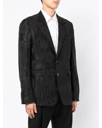 Blazer imprimé noir Alexander McQueen